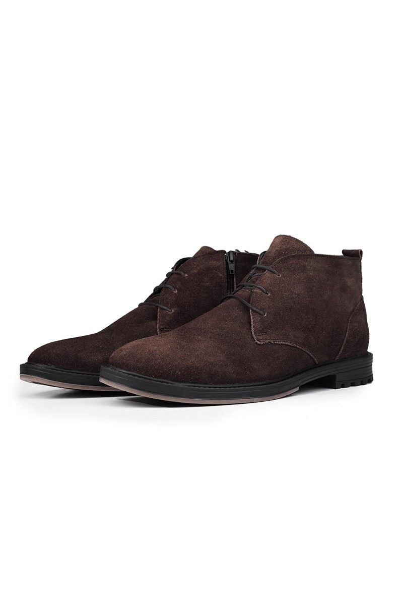 Ducavelli Men's Real Suede Chukka Boots - Brown #316918