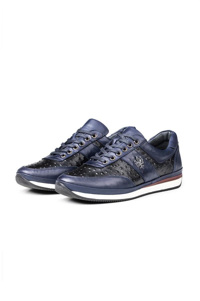 Ducavelli Men's Real Leather Trainers - Blue #311491