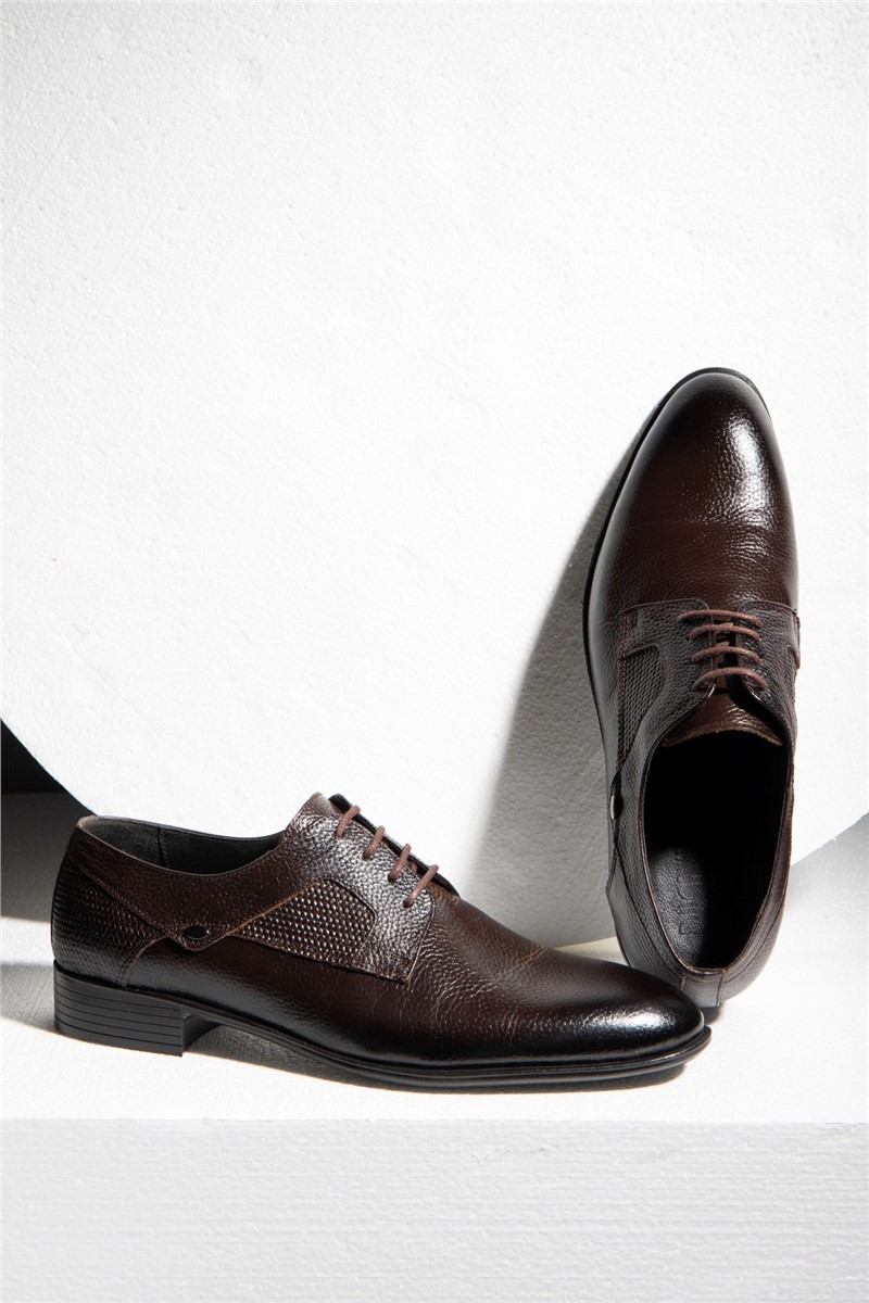 Ducavelli Men's Genuine Leather Formal Shoes - Dark Brown #363767