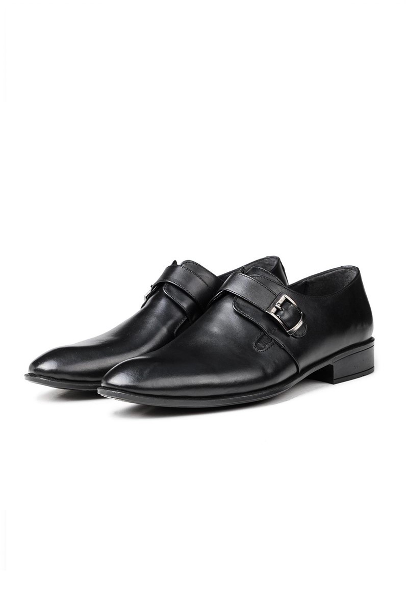 Sapatos masculinos de couro genuíno - Preto #311469