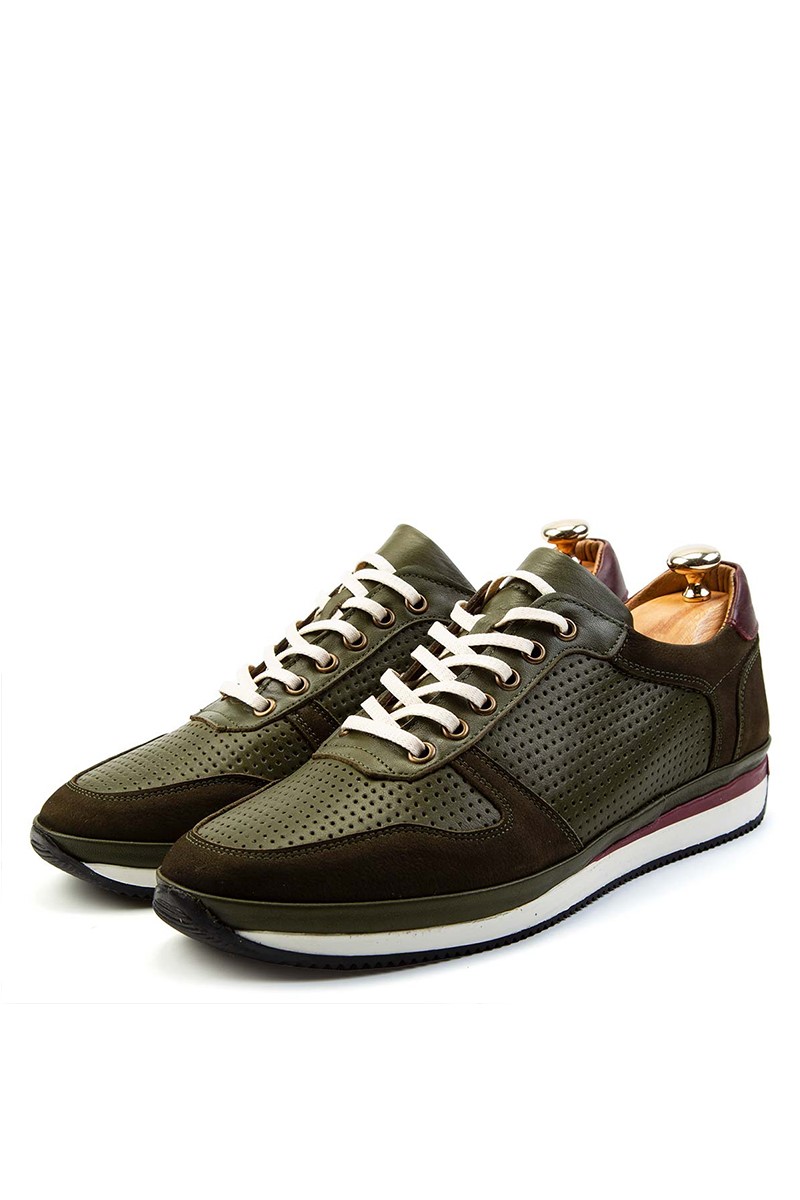 Ducavelli Men's Real Leather Trainers - Green #308260