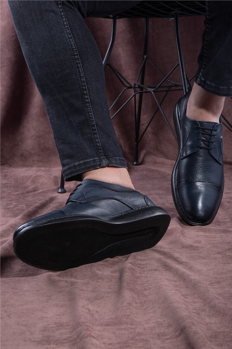 Ducavelli Men's Genuine Leather Casual Shoes - Dark Blue #334623