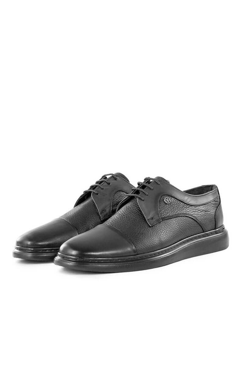 Ducavelli Men's Genuine Leather Casual Shoes - Black #334624