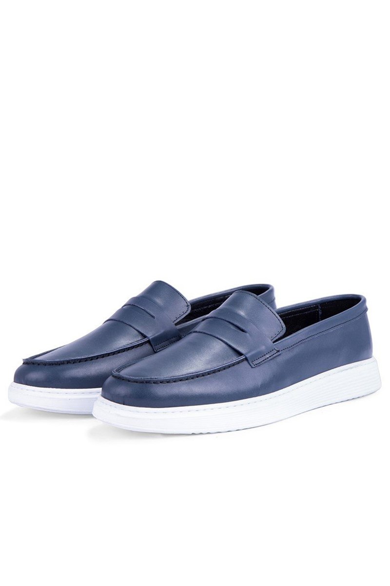 Sapatos masculinos de couro legítimo Ducavelli - Azul Escuro #333192