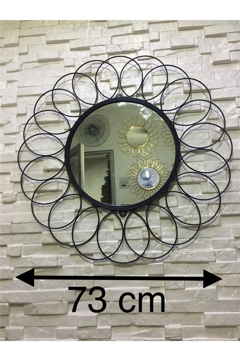 Specchio decorativo da parete 73x73 cm - Nero 365628