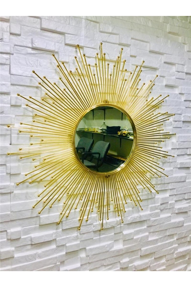 Ukrasno zidno ogledalo 77x77 cm - Zlatno #365619