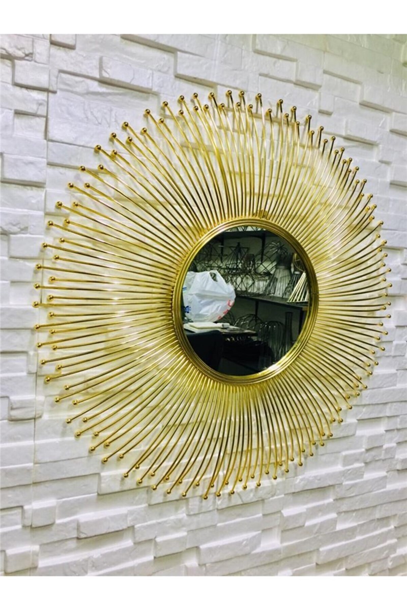 Ukrasno zidno ogledalo 80x80 cm - Zlatno #365623