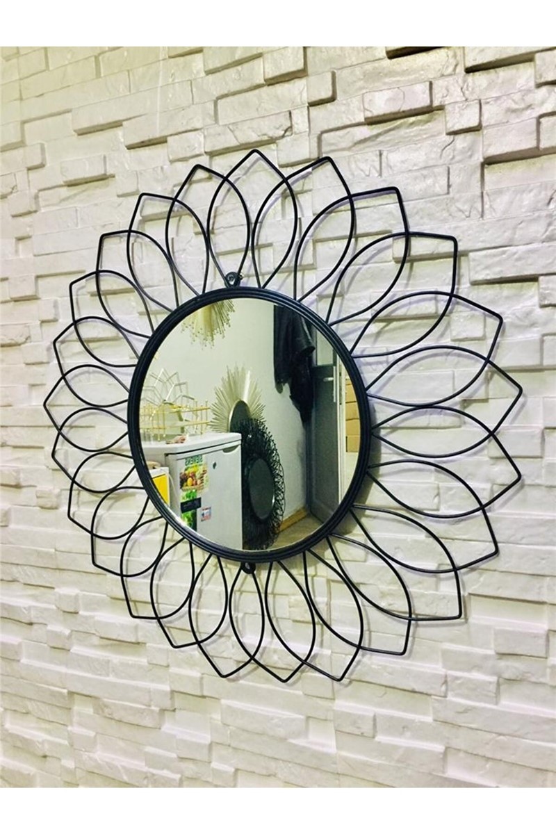 Specchio decorativo da parete 75x75 cm - Nero 365629