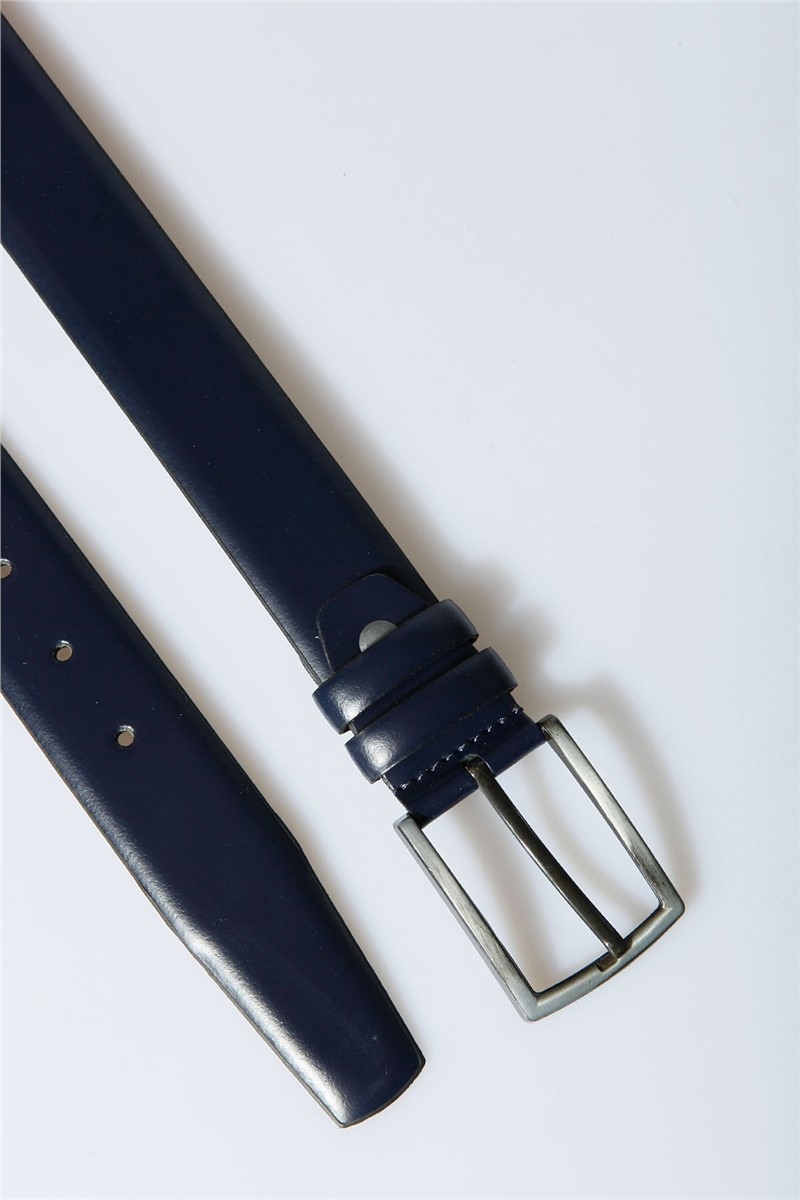 Leather belt - Dark blue #307407