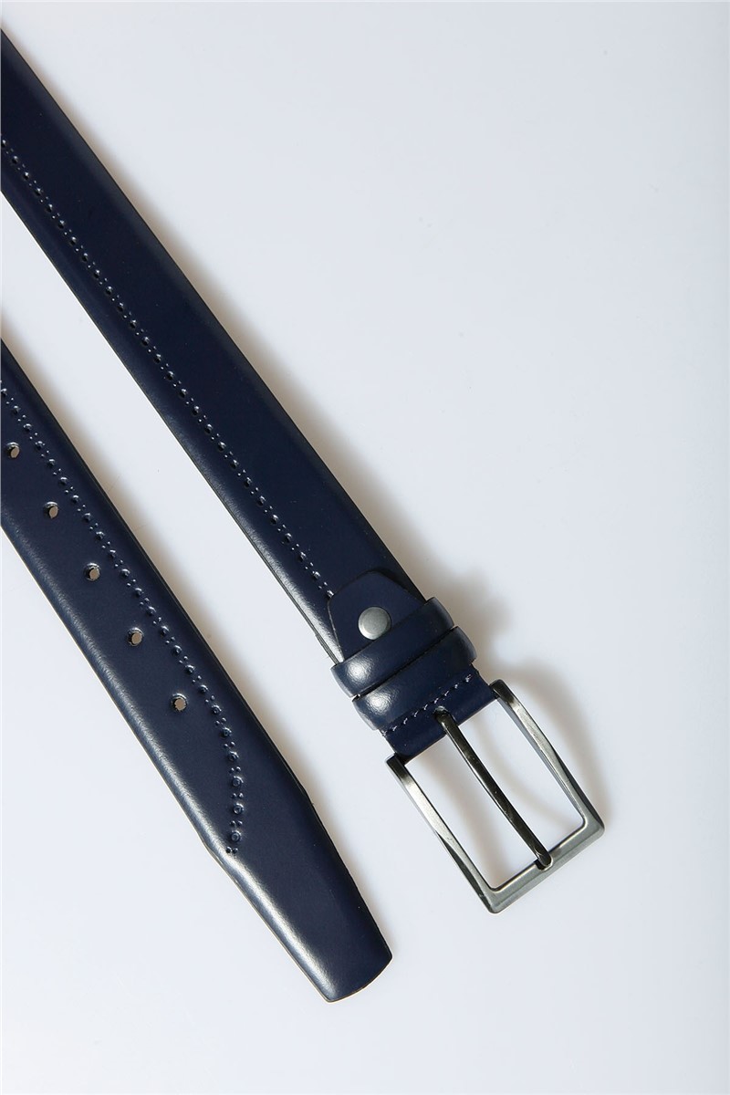 Leather belt - Dark blue 307500