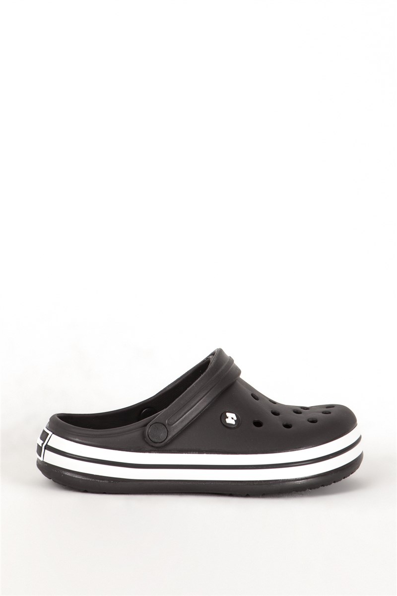 Women's clog type slippers 581236 Z - Black #388511
