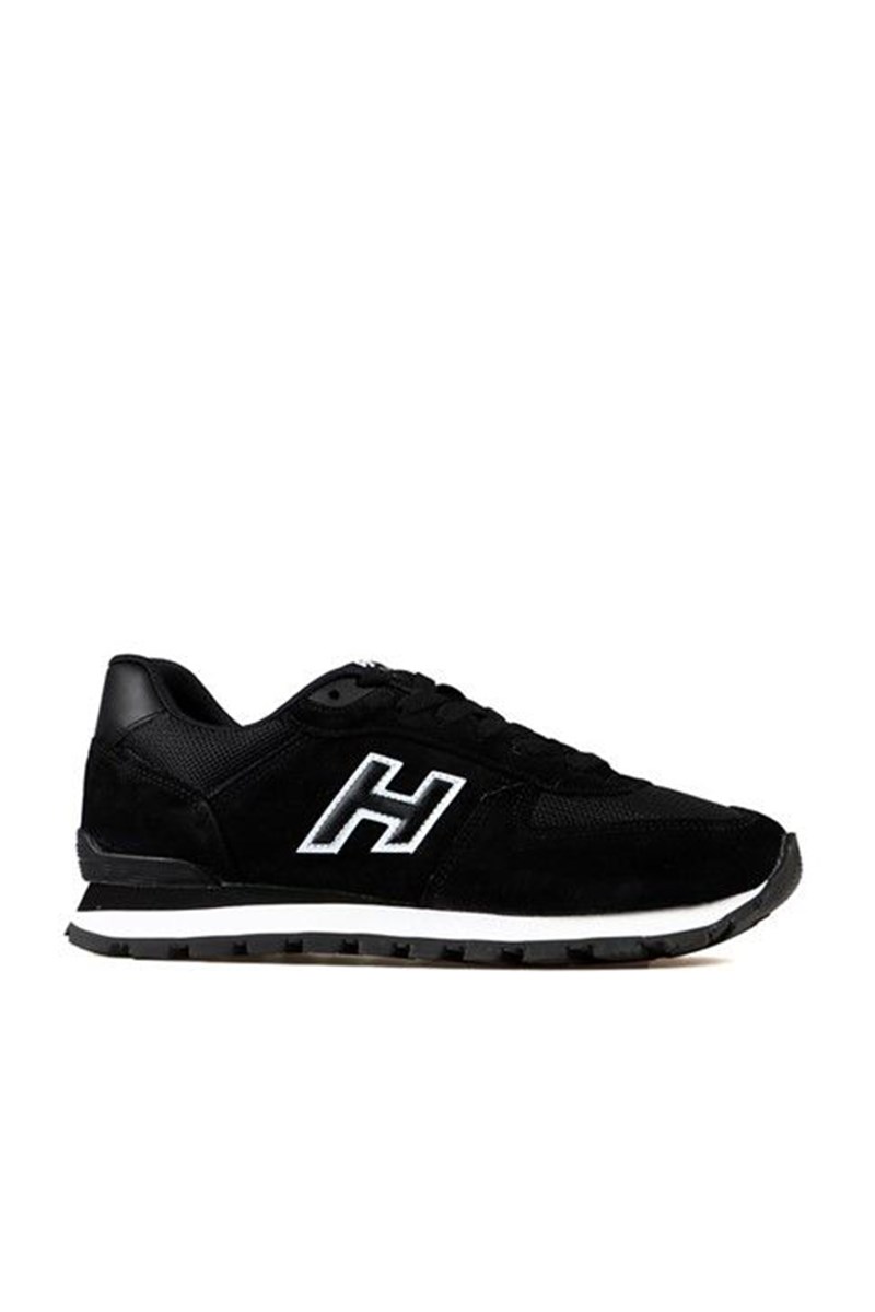 Calçados esportivos masculinos de couro genuíno Hammer Jack - Preto #368175