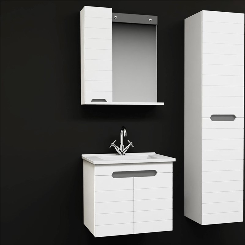 Emart Limos Sink and Mirror Cabinet Set 65cm - White #356869
