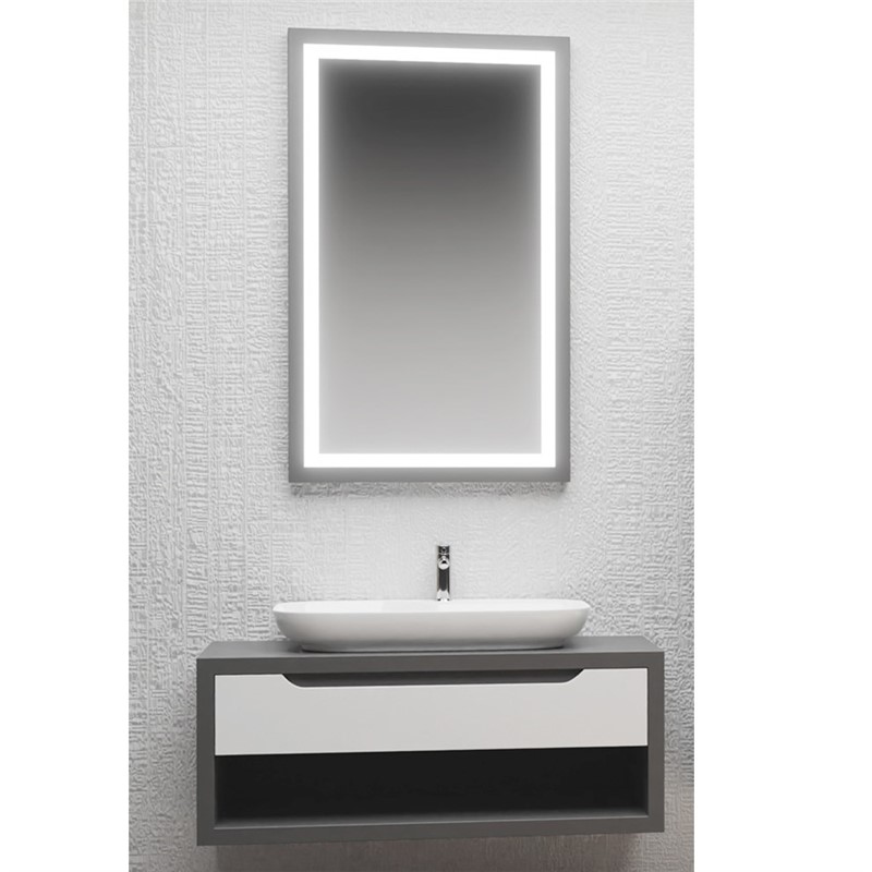Emart Mira Kupaonski ormarić s umivaonikom i ogledalom 100 cm - antracit #356724