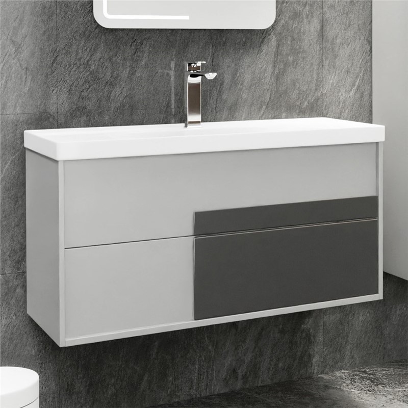 Emart Nesta Cabinet with sink 100 cm - Gray #356779
