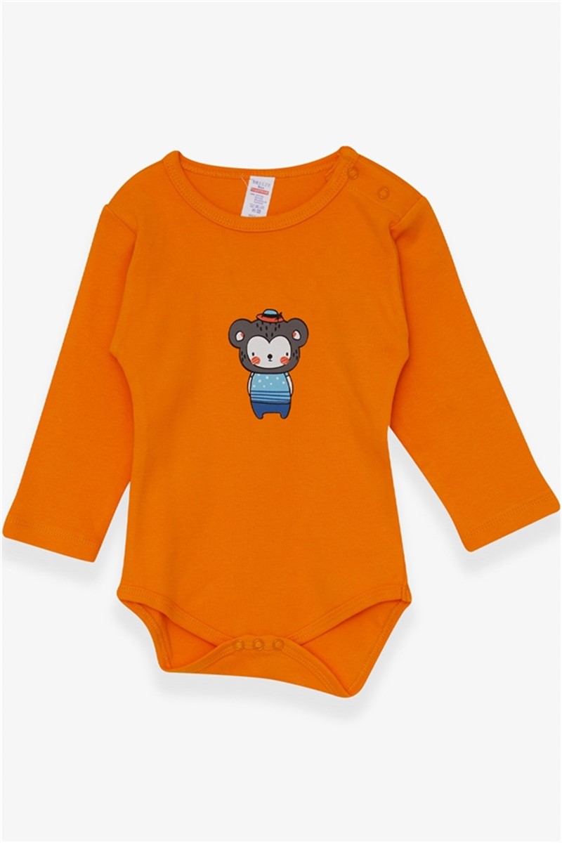 Long Sleeve Baby Bodysuit - Orange #380823