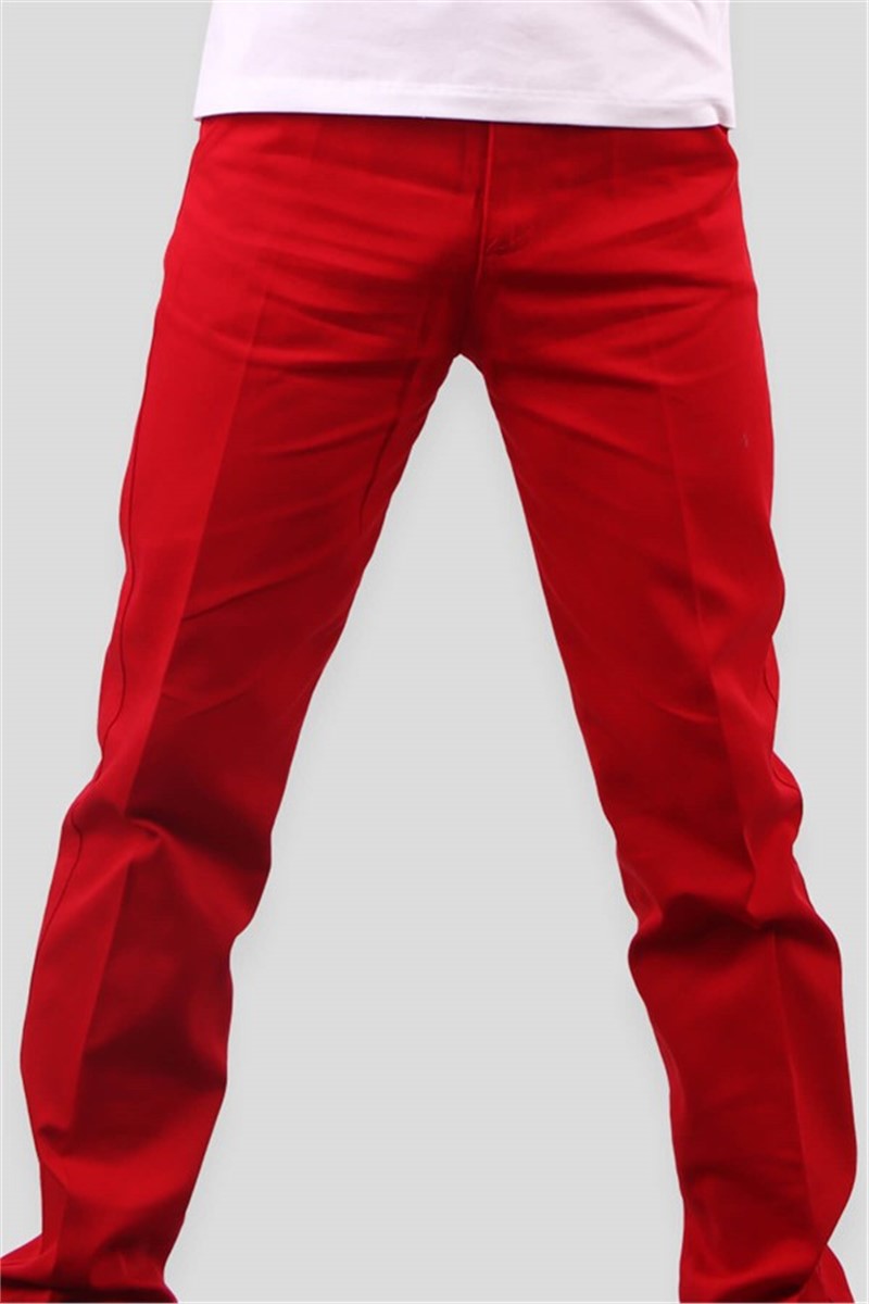Children's linen trousers for boys - Red #382309