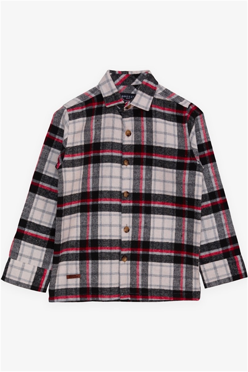 Children's plaid shirt for boy - Ecru #379993