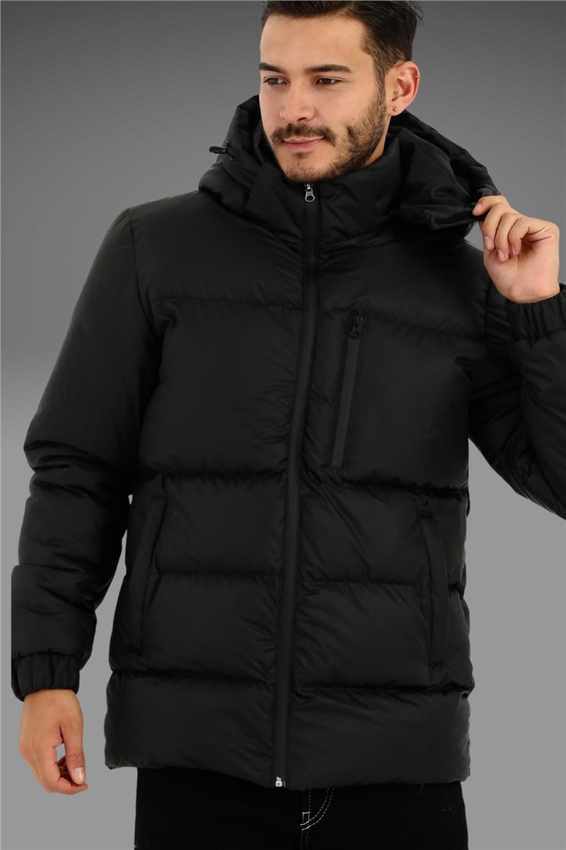 Giacca impermeabile con cappuccio da uomo RGDM-400 - Nera #409019