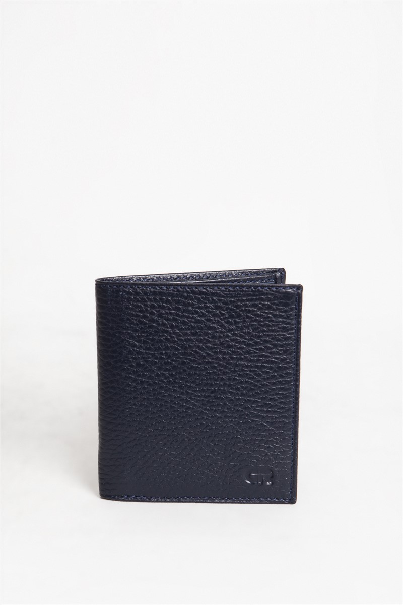 Men's Genuine Leather Wallet 1582 - Dark Blue #366212