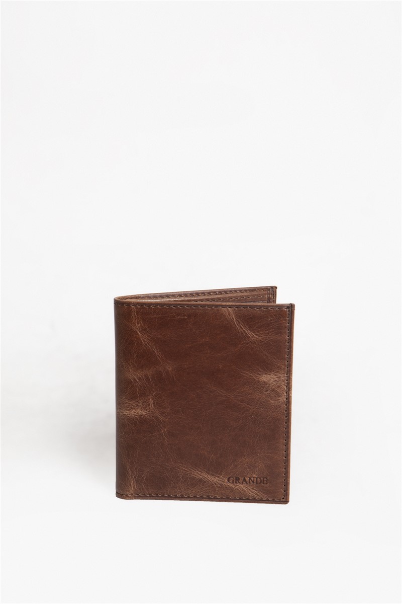 Men's Genuine Leather Wallet 1720 - Brown #366186