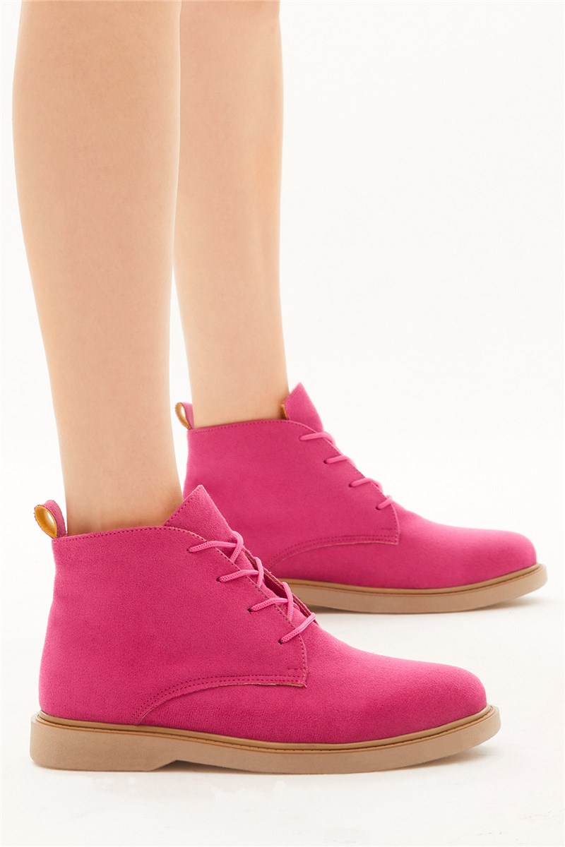 Wildlederstiefel für Damen – Hot Pink #401004