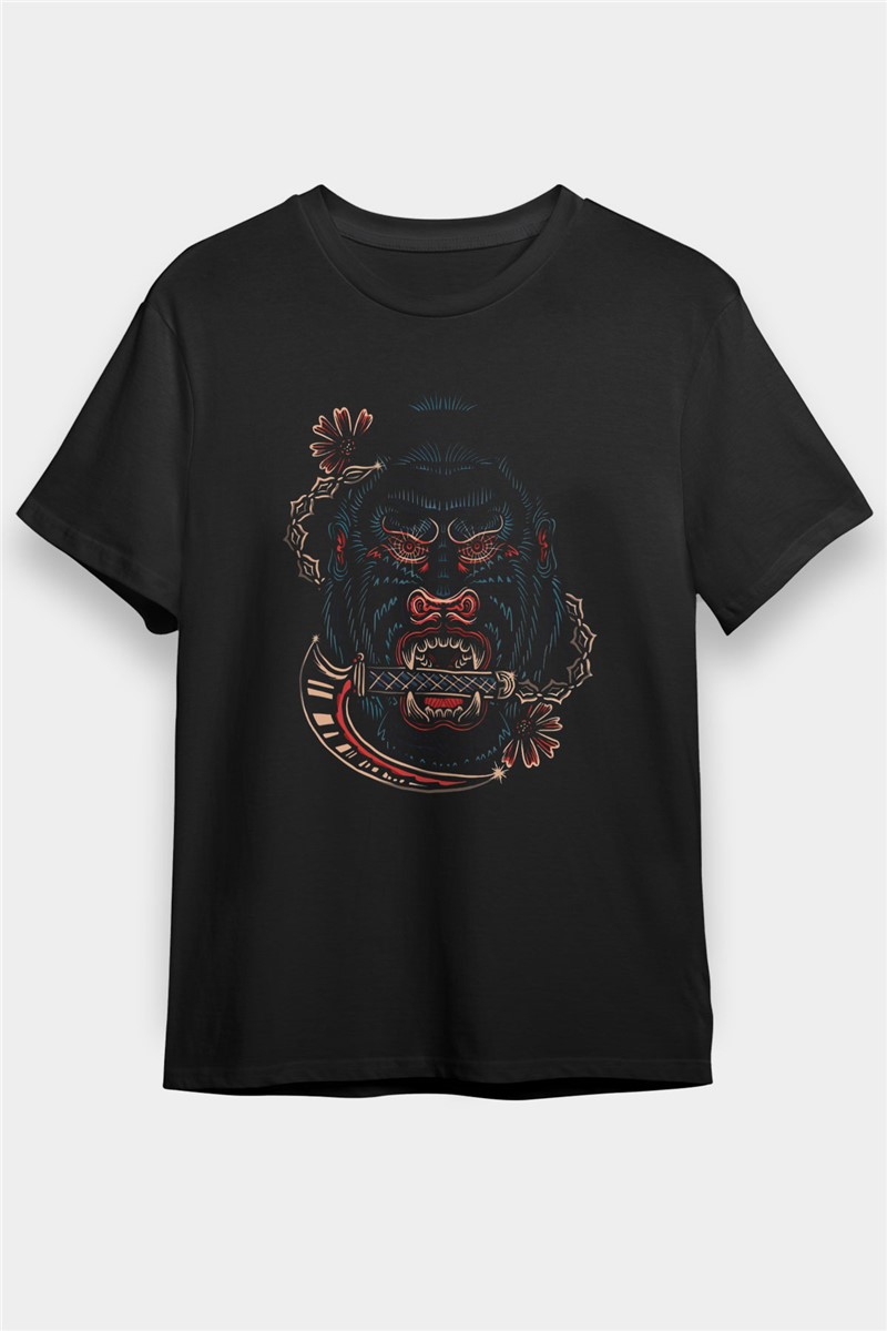 Unisex Print T-Shirt - Black #374032