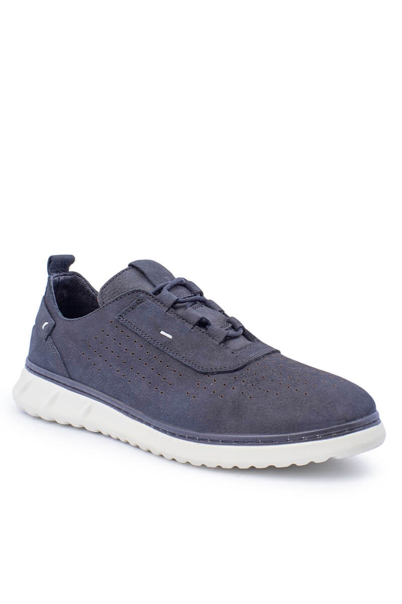 ALEXANDER GARCIA Men's Natural Nubuck Casual Shoes - Dark Blue 20230321096