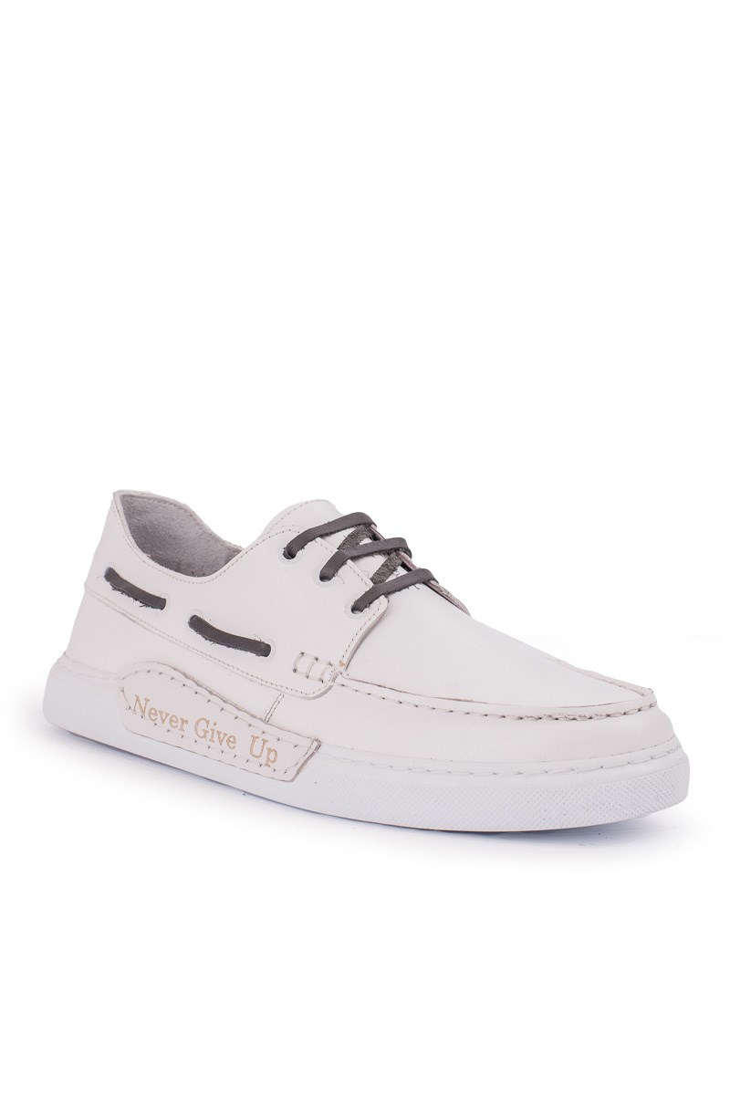 Sapatos masculinos de couro GPC POLO - Branco 20210835423