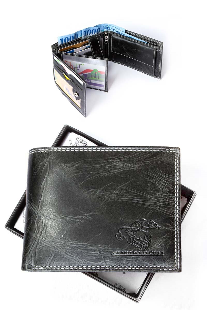 GPC Men's Natural Buffalo Leather Wallet - Black #9979166
