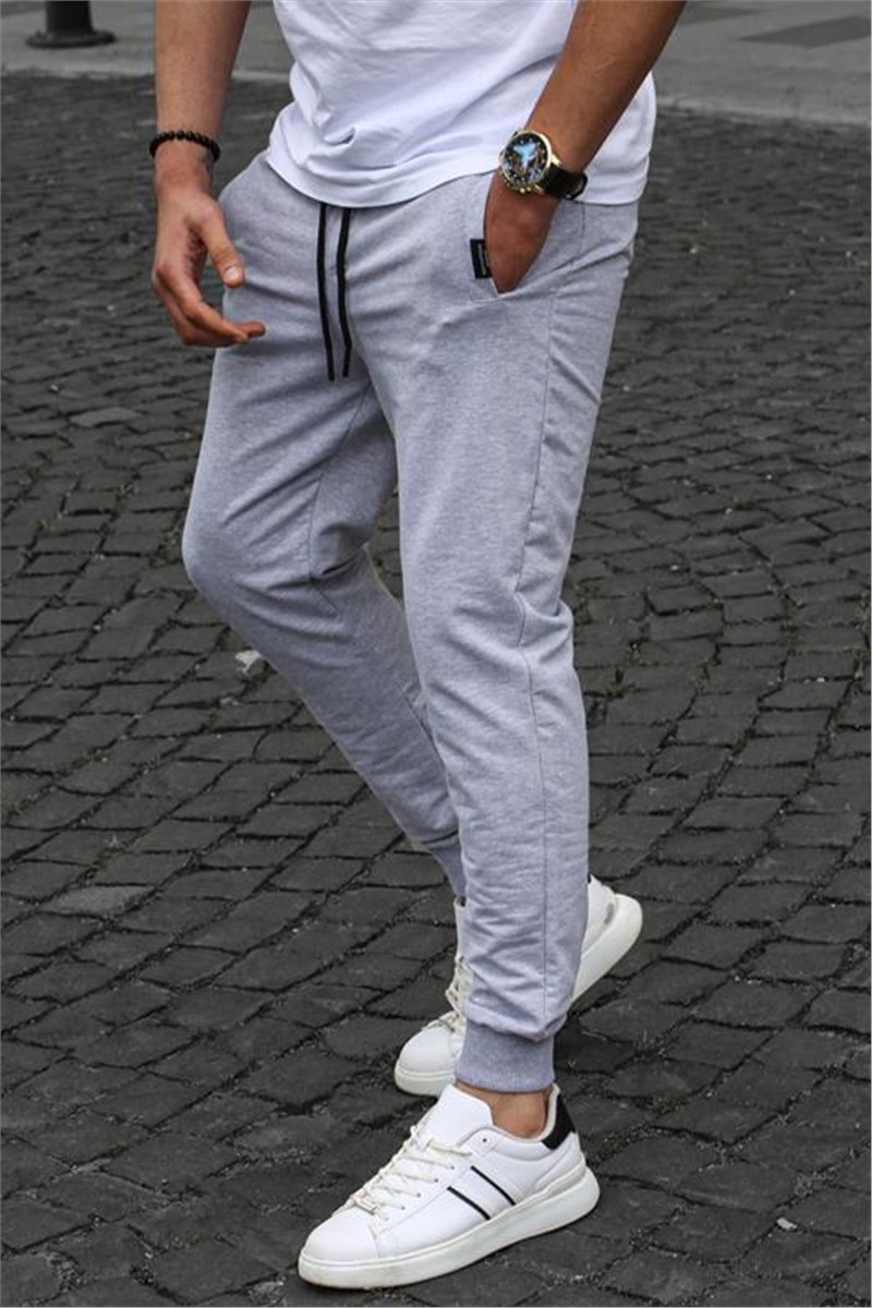 Pantaloni sportivi da uomo 6512 - Grigio chiaro melange #382725