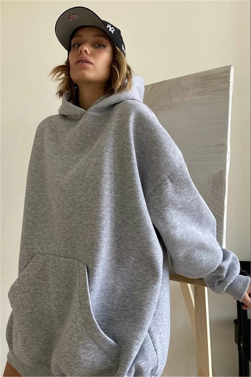 Women's Oversize Sweatshirt MG1566 - Gray Melange #361318