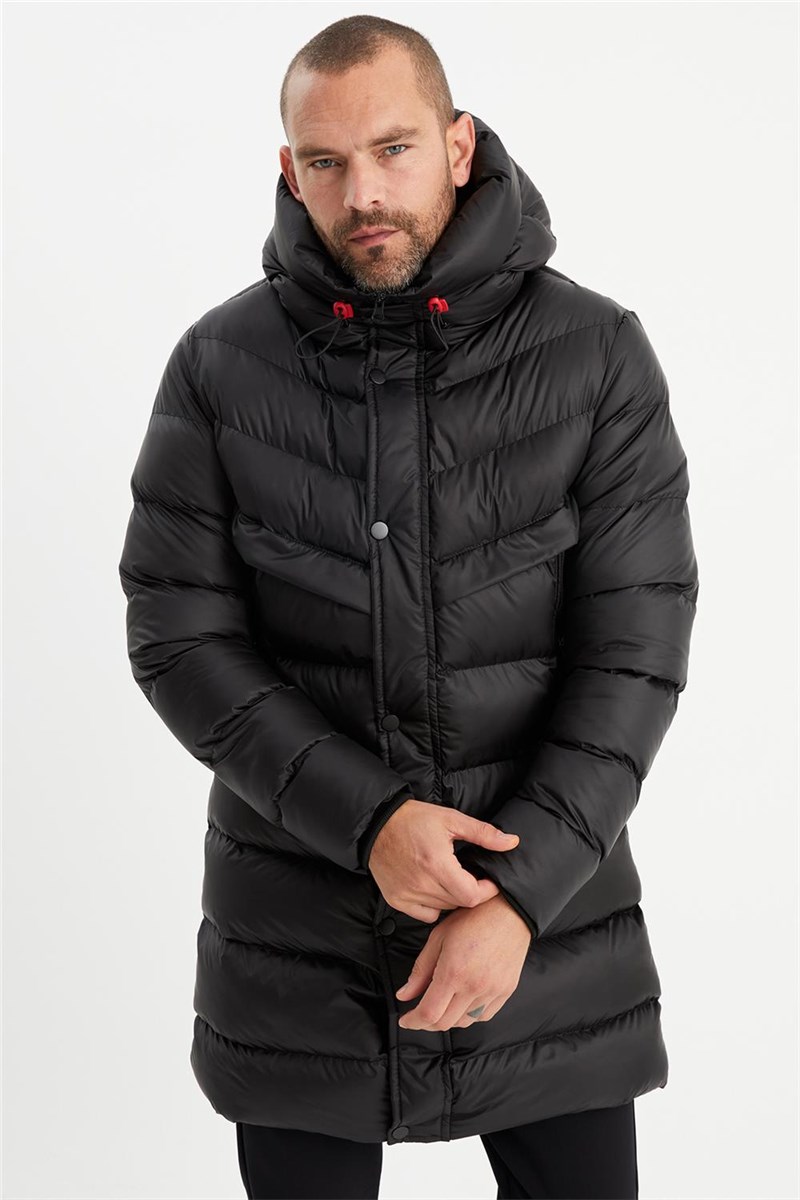 Men's Waterproof Windproof Hooded Jacket QUDK-001 - Black #409512