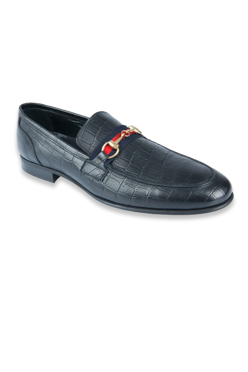 Centone Men's Textured Formal Bit Loafer - Black #268856