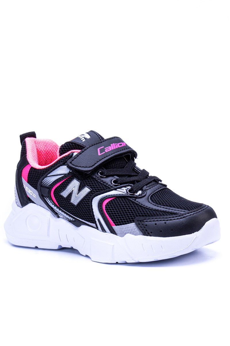 Scarpe sportive per bambini MX002 - nere con rosa # 394217