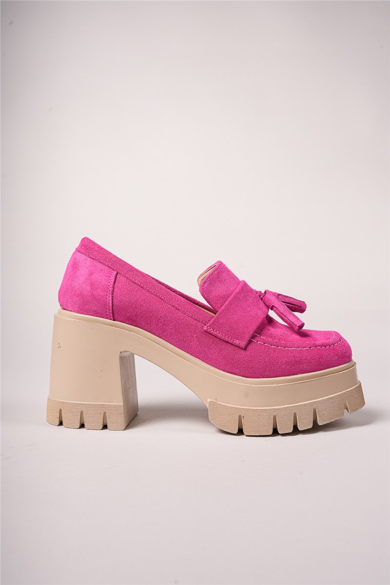 Women's Platform Suede Loafers 0012506 - Pink #404385