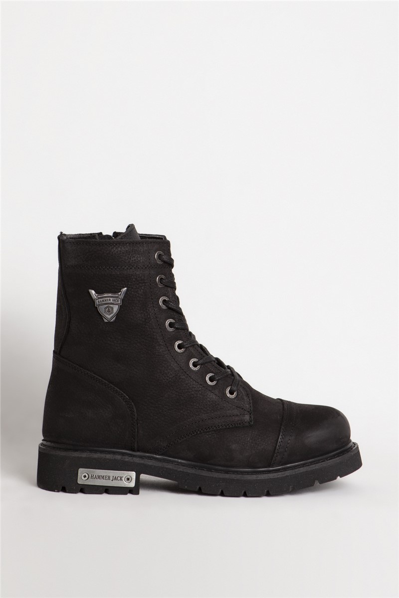 HAMMER JACK Men's Natural Nubuck Boots 102 18505M - Black #365104