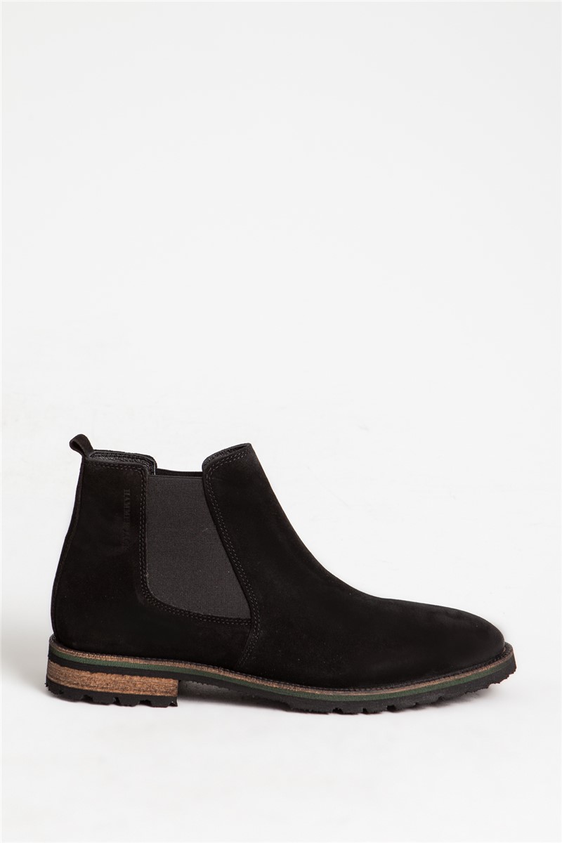 Men's suede boots 17725 M - Black #321354