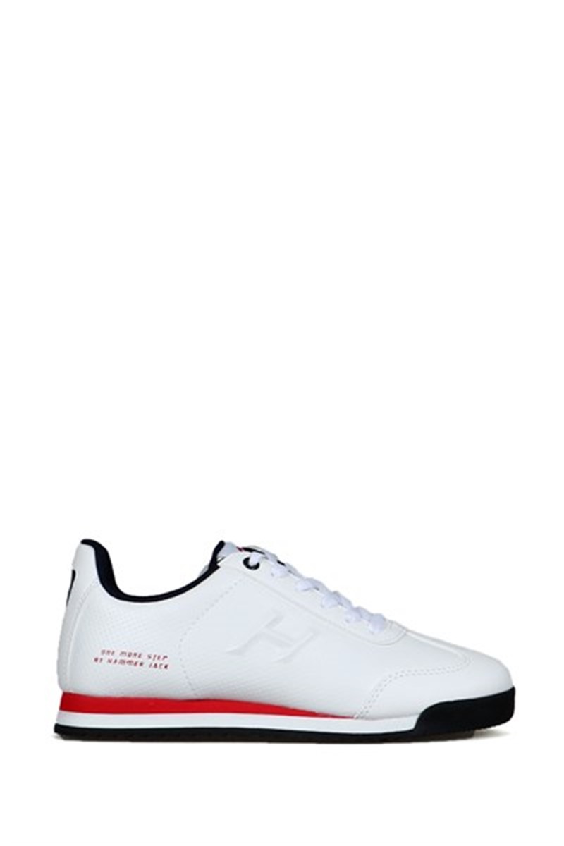 Hammer Jack Women's Lace Up Athletic Shoes - White with Red #368630
