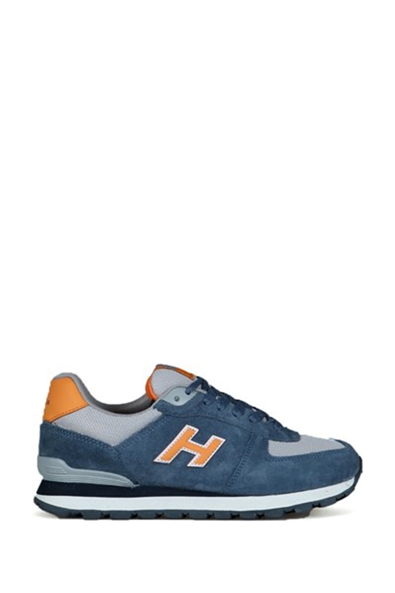 Hammer Jack Women's Genuine Leather Sports Shoes - Blue with Orange #368489
