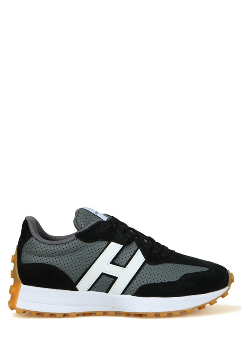 Hammer Jack Women's Genuine Leather Sports Shoes - Grey-Black #369015