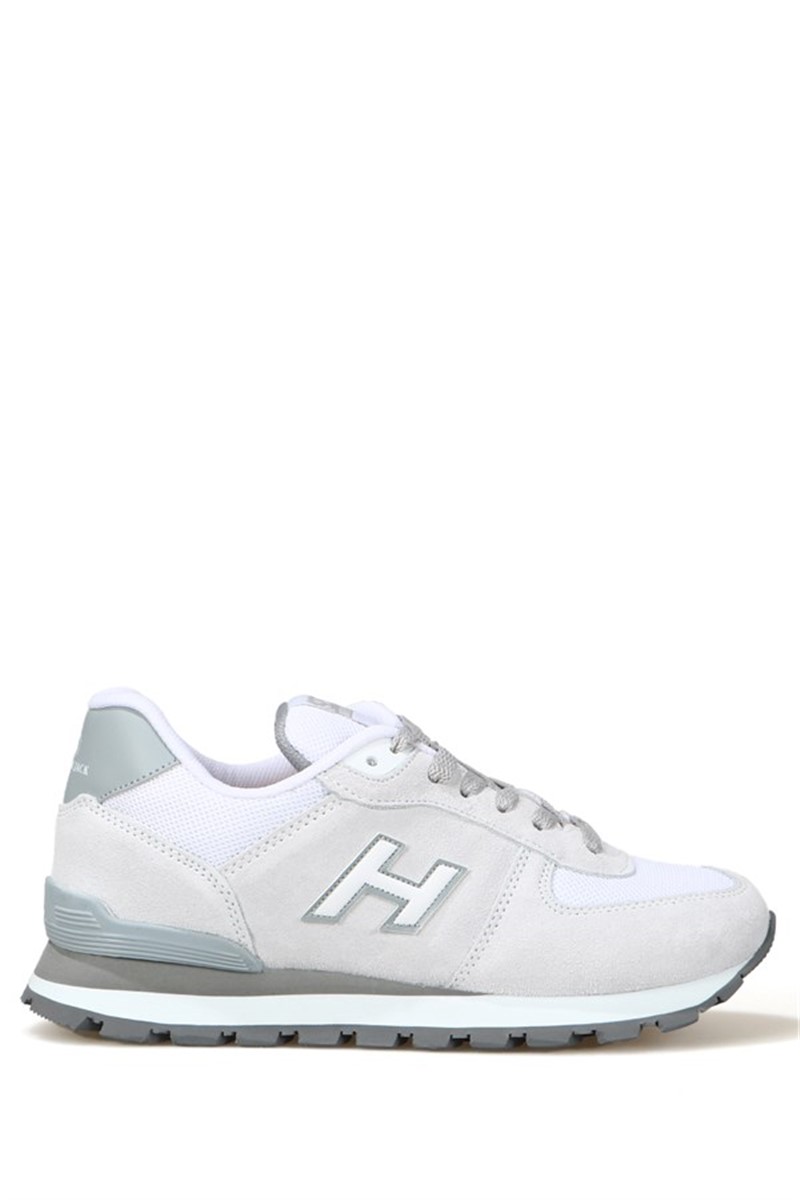 Hammer Jack Women's Genuine Leather Sports Shoes - White with Gray #368481