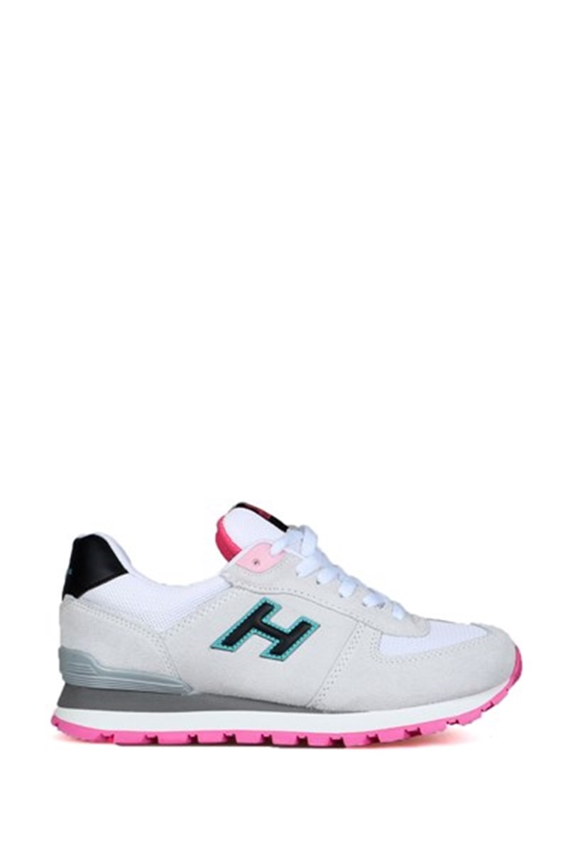 Hammer Jack Ženske sportske cipele od prave kože - Bijele s ružičastom #368482