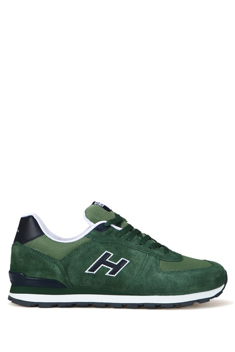 Hammer Jack Men's Genuine Leather Sports Shoes - Dark Green #369092