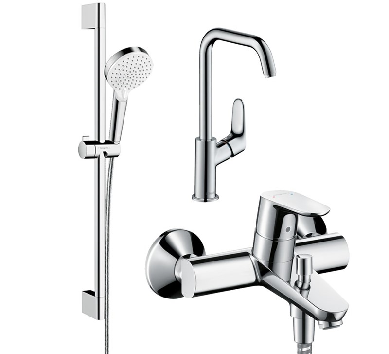 Hansgrohe Focus 1 Bathroom Set - Chrome #343827