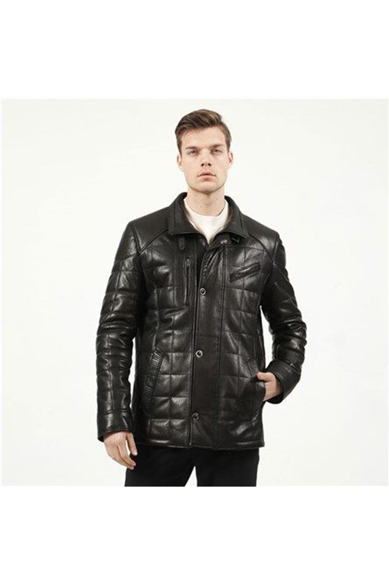 Men's leather coat E-2012 - Black #321437