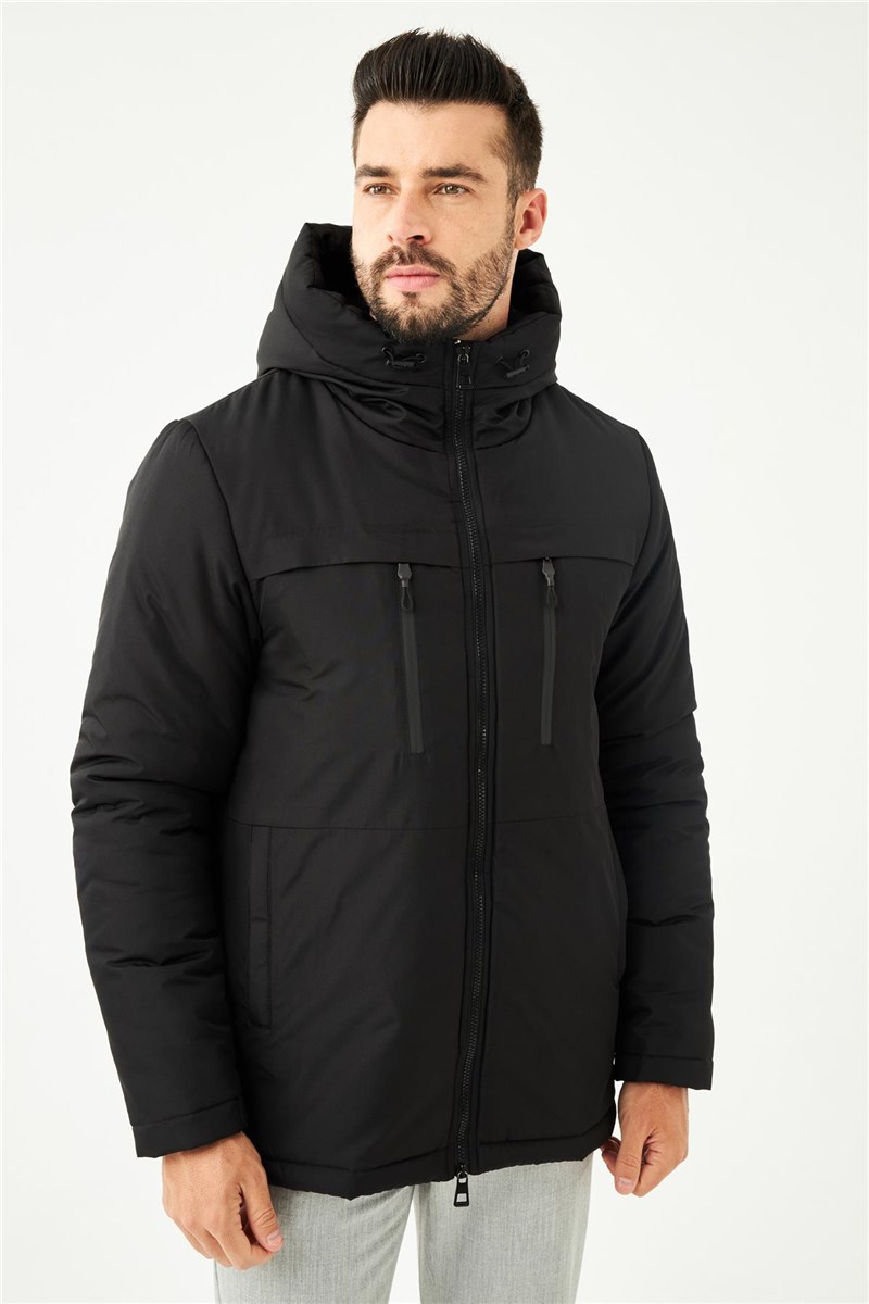Jaqueta masculina impermeável à prova de vento com capuz RGPA-200 - preta #408932