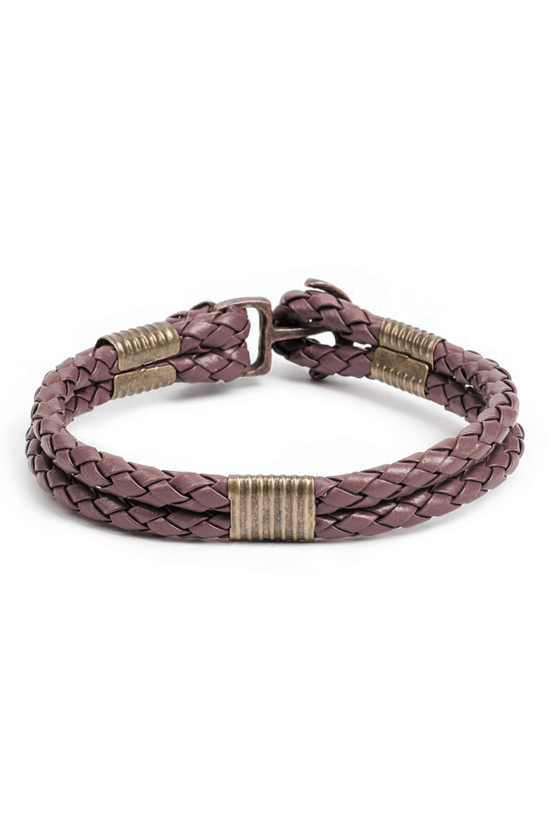 Men's leather bracelet - Light brown 20230901023