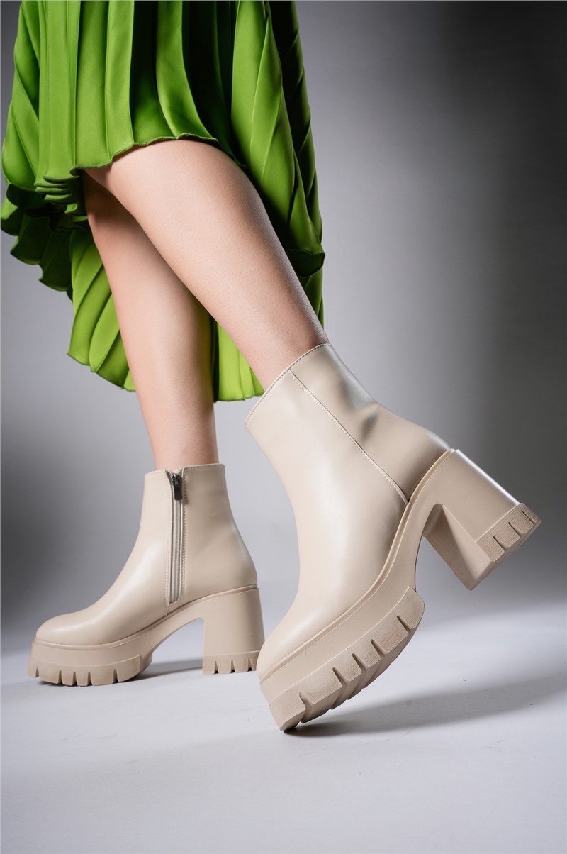 Damen-Plateaustiefel 0012505 – Beige #404816