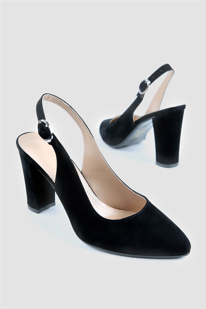 Ženske elegantne cipele od antilopa - crne #328010